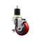 Service Caster 3.5'' Red Poly Swivel 1-7/8'' Expanding Stem Caster with Brake SCC-EX20S3514-PPUB-RED-TLB-178 - alternate 1